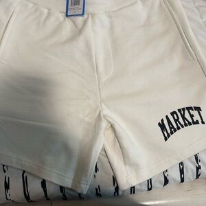 Market Studios Men’s  White Fleece Shorts